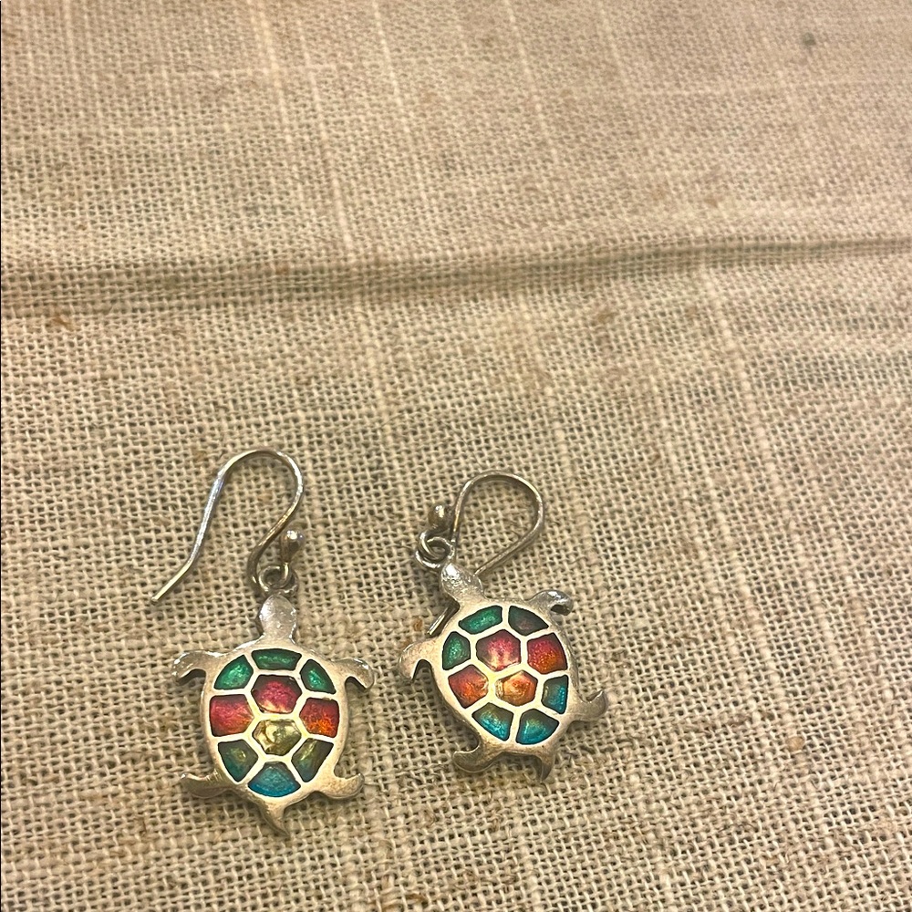 Colorful Turtle Design Earrings